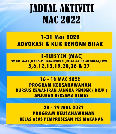 JADUAL MAC 2022